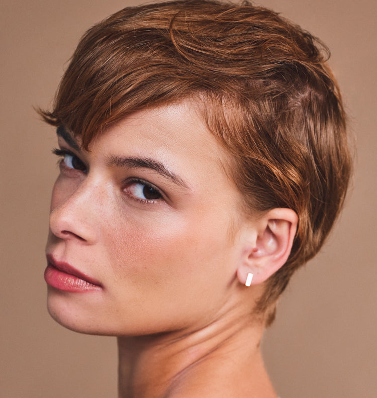 young woman short hair style